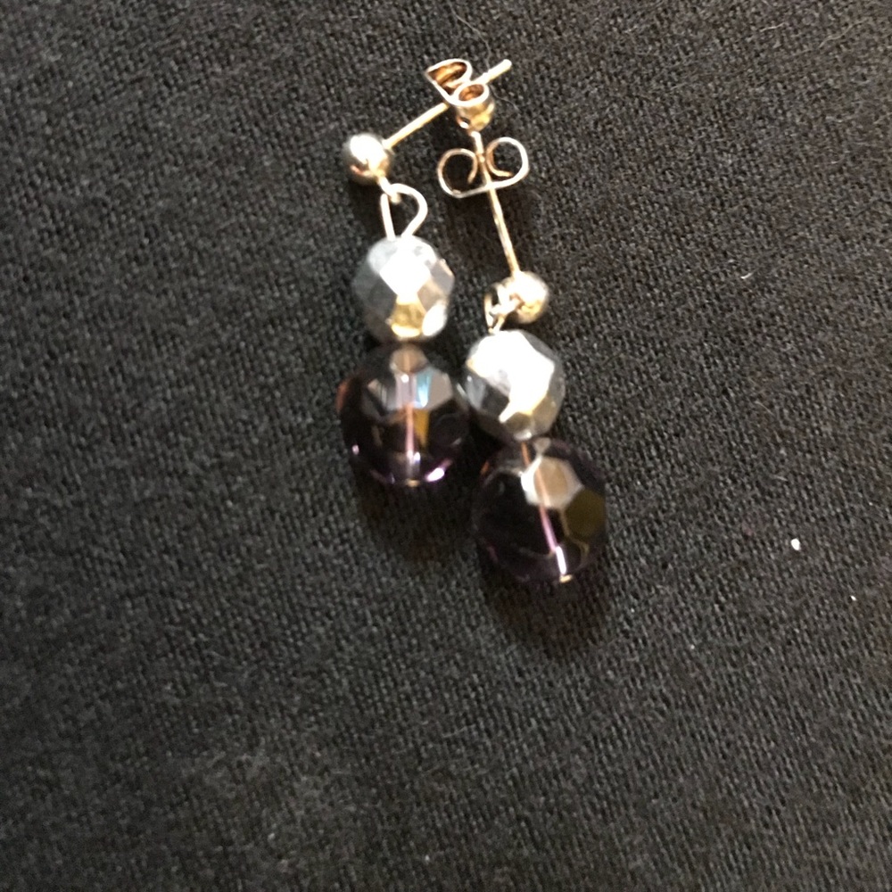🦋4 for$15🦋 Hand made purple and silver earrings
